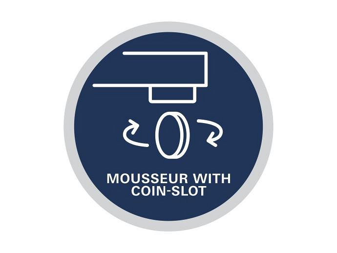 ícone azul para a função de mousseur com ranhura para moedas da GROHE
