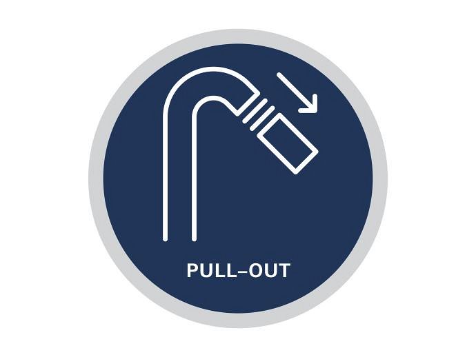 blue icon for GROHE pull-out feature