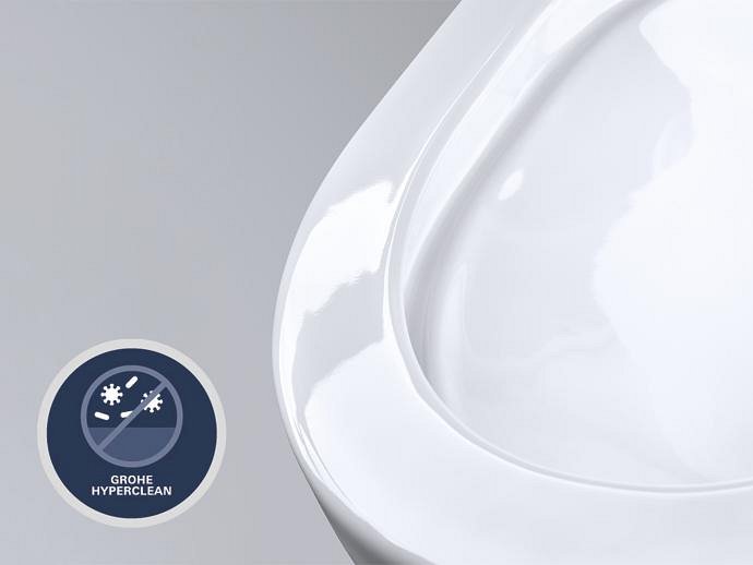 Крупный план поверхности, обработанной с применением технологии Grohe HyperClean. Крупный план поверхности, обработанной с применением технологии Grohe HyperClean.