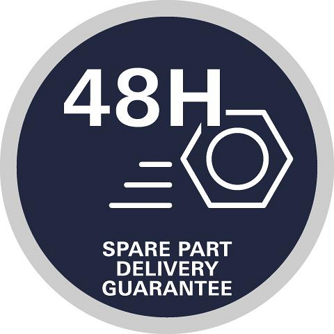 Ikon for 48 timers levering GROHE reservedelslevering inden for 48 timer – hurtig servicegaranti
