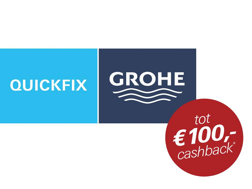 GROHE QuickFix logo met tot €100 cashback 