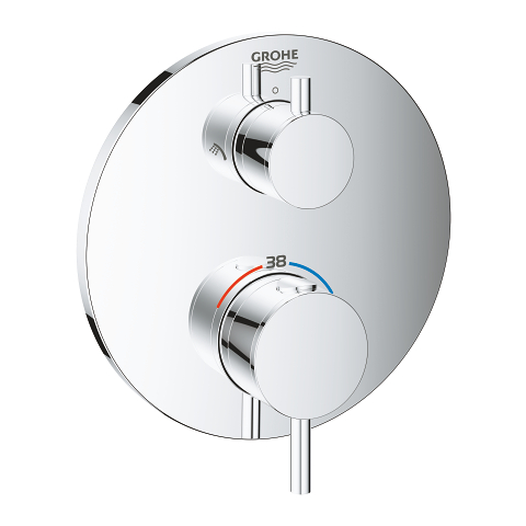 Unitate de mixare cu termostat pentru duș cu 2 ieșiri cu ventil de închidere/deviere integrat