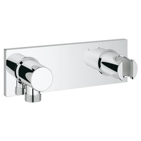 Wall shower union with integrated shower holder