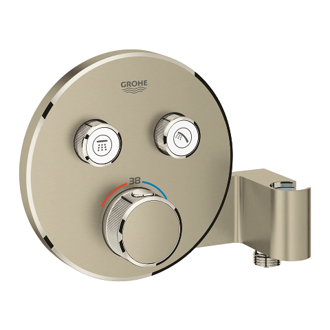 Miscelatore termostatico a 2 vie con supporto manopola doccia integrato