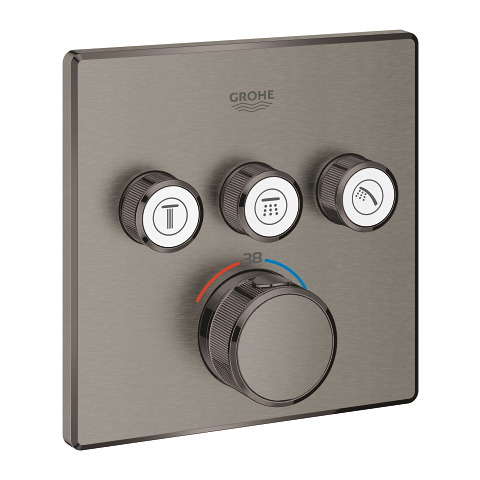 Thermostat for concealed installation with 3 valves