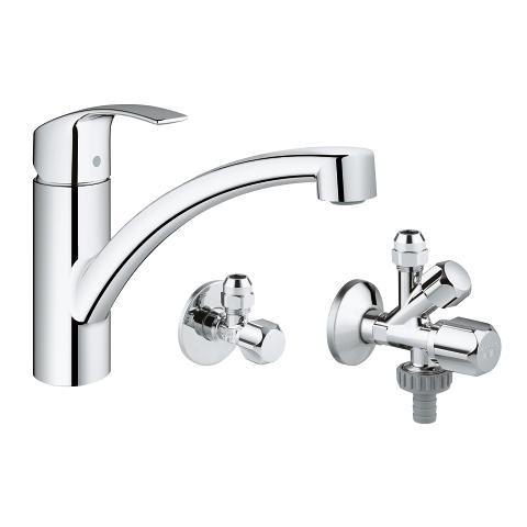 Single-lever sink mixer with angle valves, 1/2″