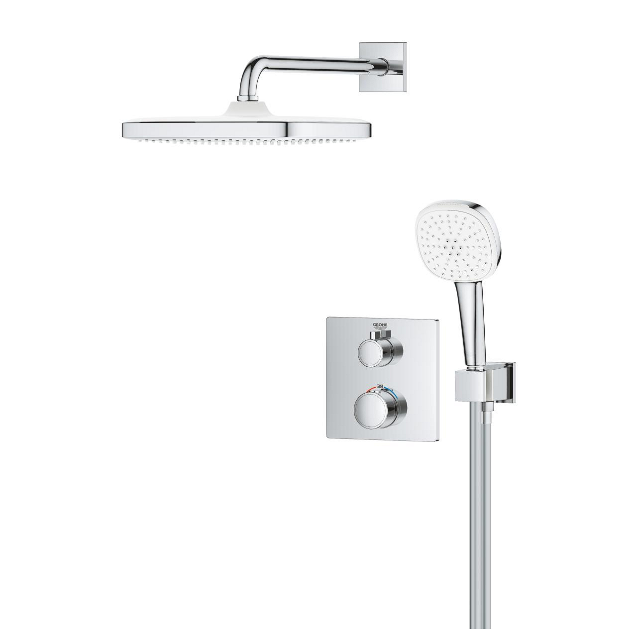 Grohtherm Pack façade pour douche encastrée avec Tempesta Cube 250 GROHE