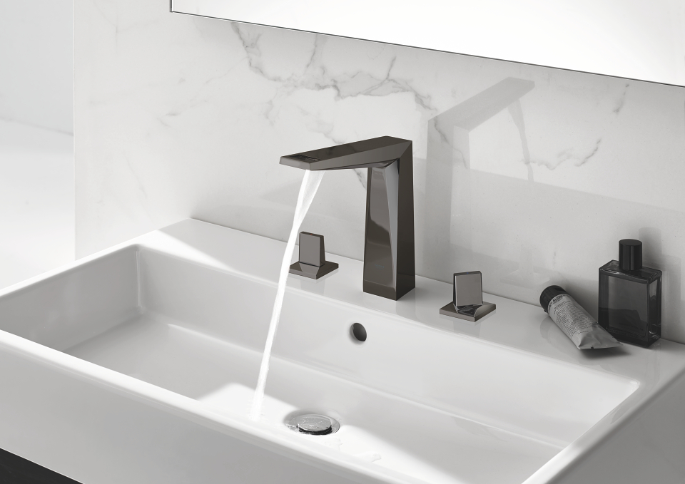 GROHE Allure Brilliant robinet de lavabo taille M en gris foncé brossé avec eau courante