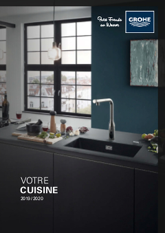 Grohe Concetto Mitigeur cuisine semi-pro avec flexible hygiénique noir et  douchette 2 jets, Chrome (31491000) - Livea Sanitaire