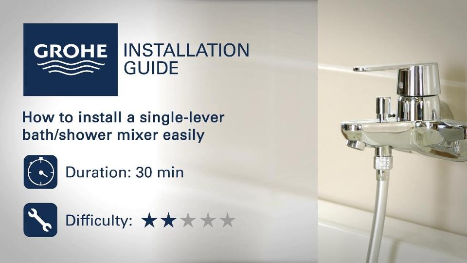 Single Lever Bath Shower Mixer Grohe, How To Replace A Bathroom Sink Drain Uk
