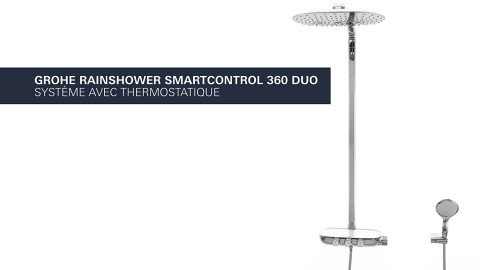 GROHE Colonne de douche thermostatique Rainshower System SmartControl 360  Duo avec nettoyant GrohClean