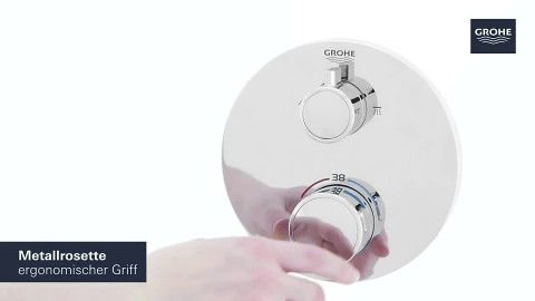Rousseau Wolga 2 MTRO Thermostat Brausearmatur Chrom – Für Badewanne & Dusche, Mit Thermostat