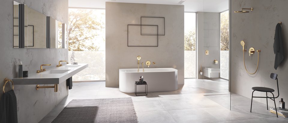 GROHE Essentials Ensemble porte-balai montage mural Cool Sunrise - 40374GL1  