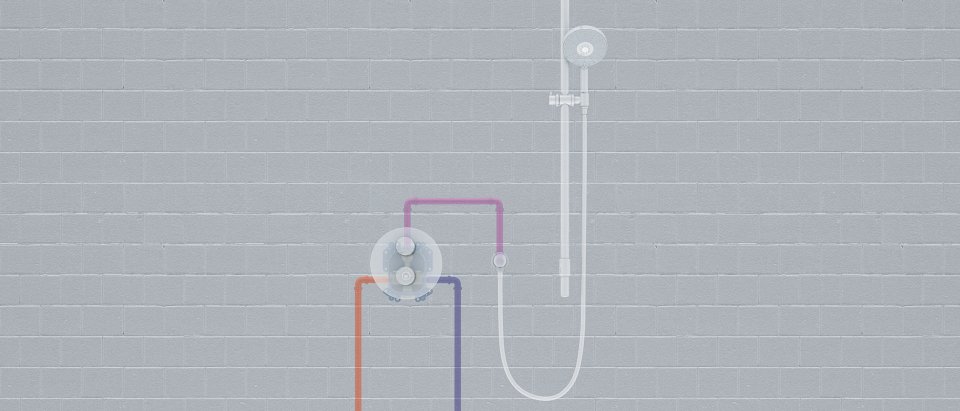 Concealed thermostat with hand shower