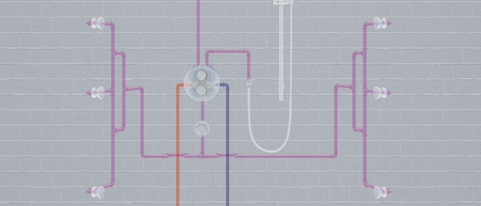 Thermostatbatterie mit Kopf-, Hand- und Seitenbrausen