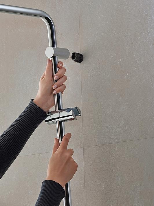 mount shower system to the wall