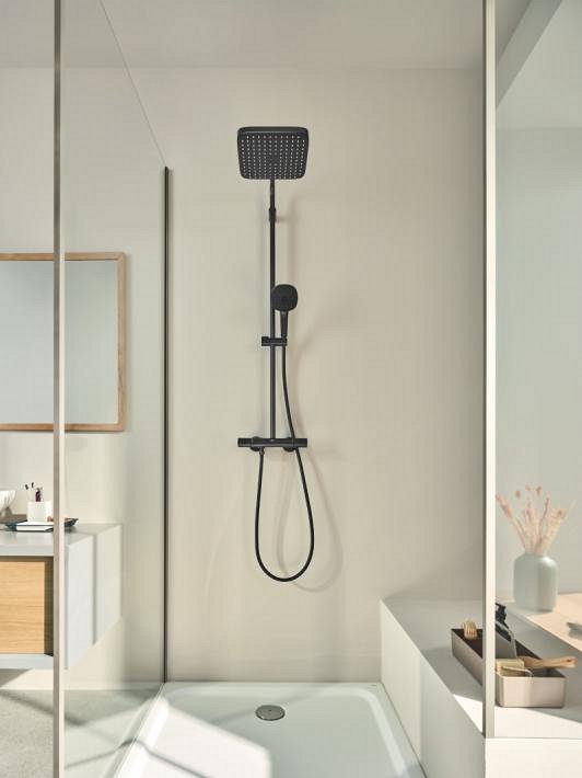 Grohe Matte Black square shower system