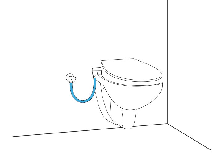 Acerca de la instalación del bidet en este inodoro colgado en la pared