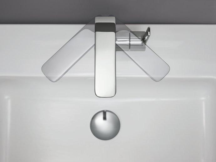 Vue de dessus de GROHE Lineare robinet de lavabo en chrome