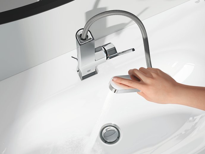 Mitigeur lavabo GROHE PLUS 2000 / 801 , taille S, avec vidange, avec  limiteur de température, chromé