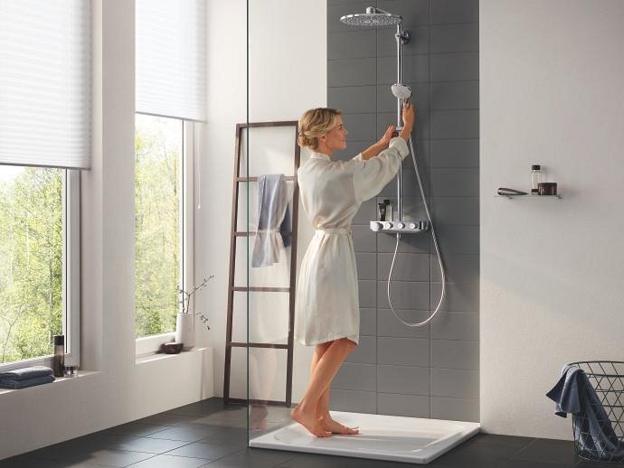 Grohe Euphoria SmartControl System 310 Duo, sistema de ducha con mezclador  termostático, montado en la pared