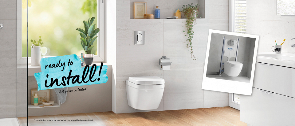 Swirl-Flush' Wall-Hung WC with Bidet Seat Cover