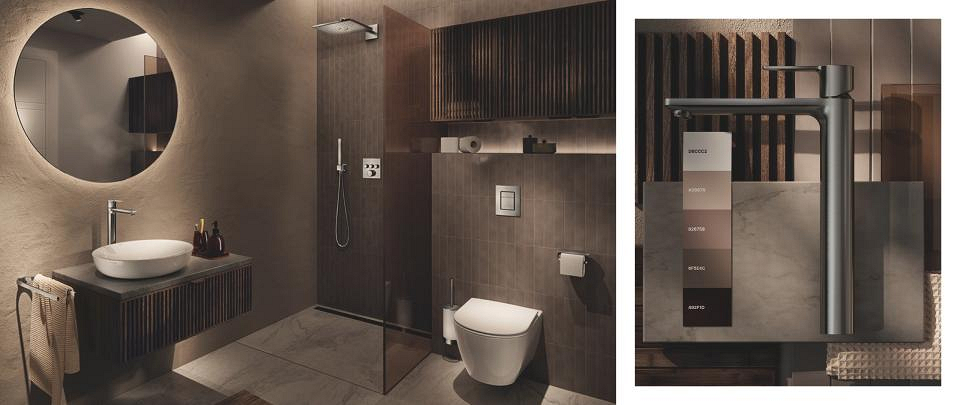GROHE Colors Hard Graphite badkamer en moodboard