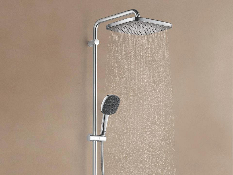 Chrome regendouche en handdouche