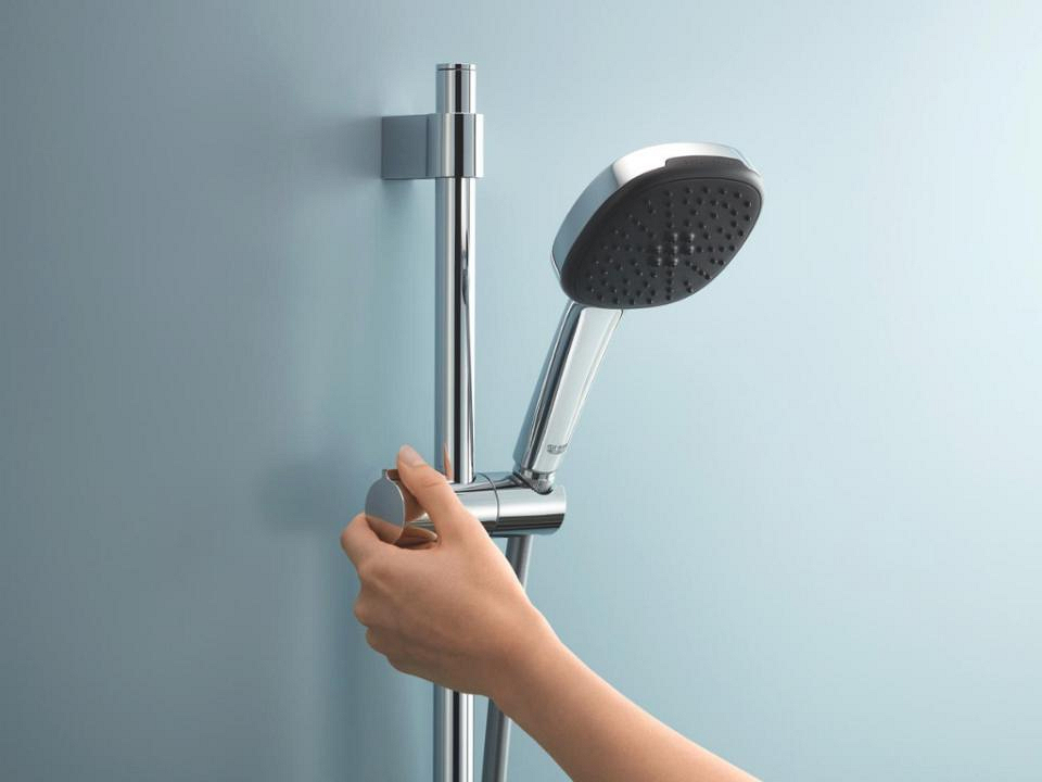 GROHE mat zwarte douchesysteem in rond design