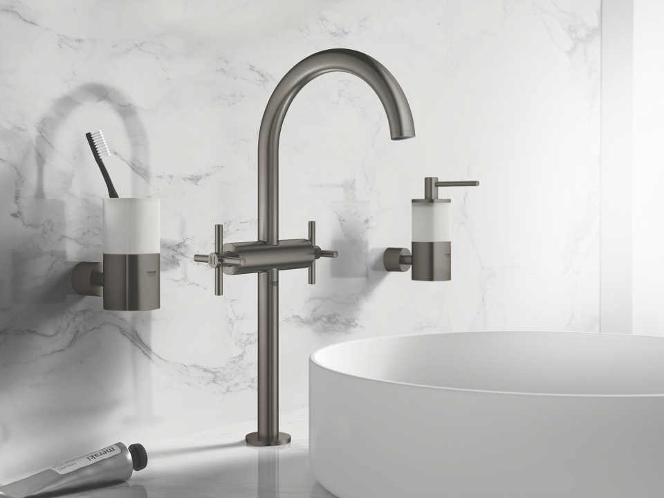 GROHE Atrio Basin Mixer in Brushed Hard Graphite