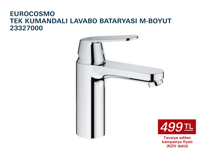 Grohe Turkiye Online Indirim Kampanyasi Eurocosmo Tek Kumandali Lavabo Bataryasi M Boyut Grohe