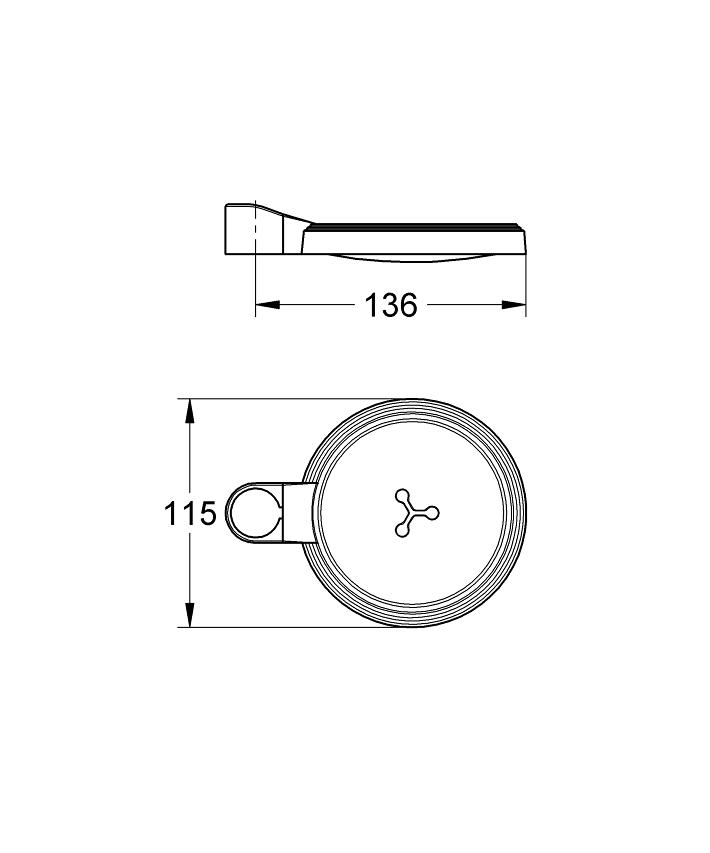 No Collection - GROHE Sabunluk ölçü ve teknik çizim