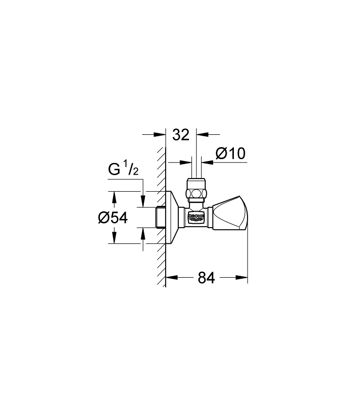 Angle Valves Rohový ventil, DN 15 ölçü ve teknik çizim