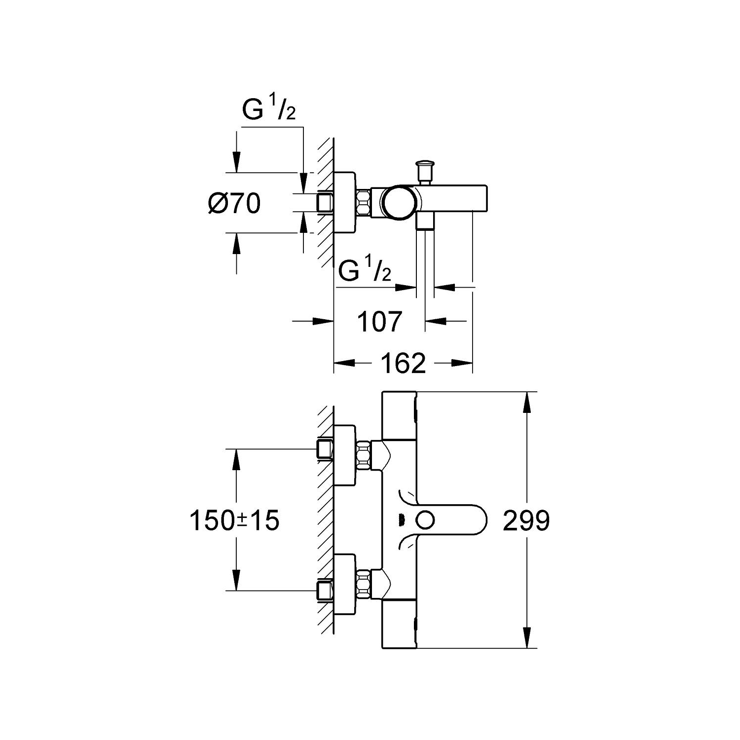 Precision Joy Thermostatische badmengkraan 2