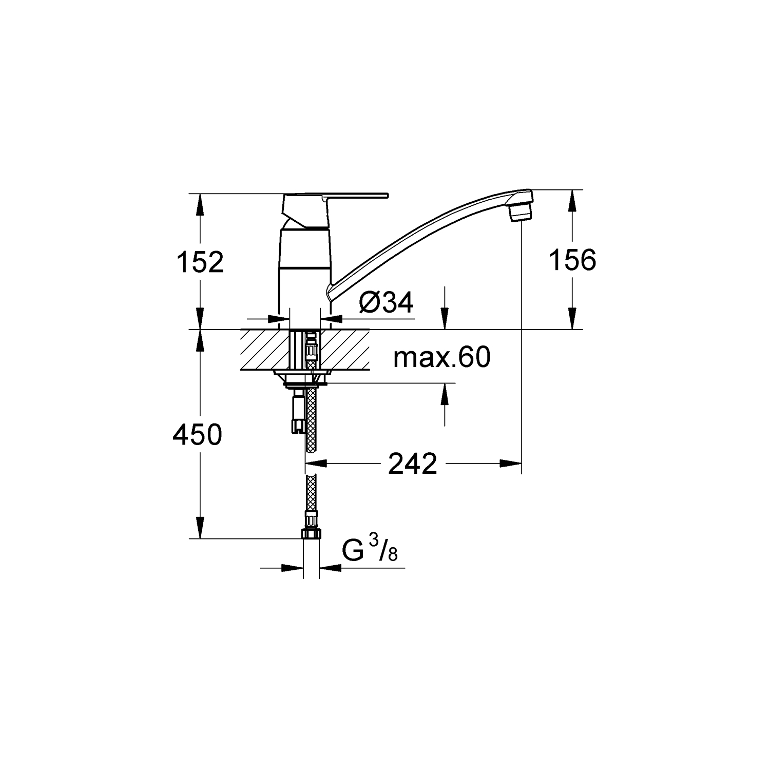 Get - Kitchen Tap Swiwel Spout - Chrome 2