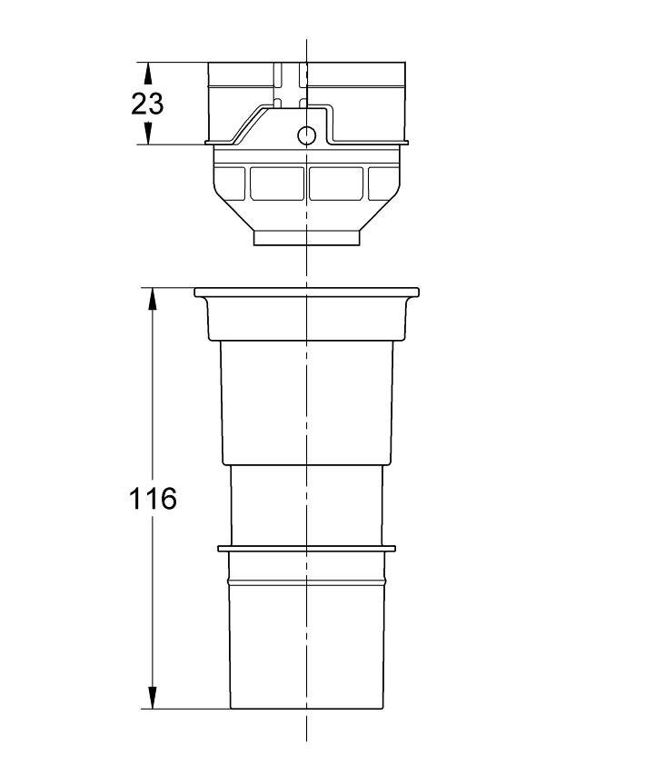 No Collection - GROHE GD2 için 4,5 l adaptör ölçü ve teknik çizim