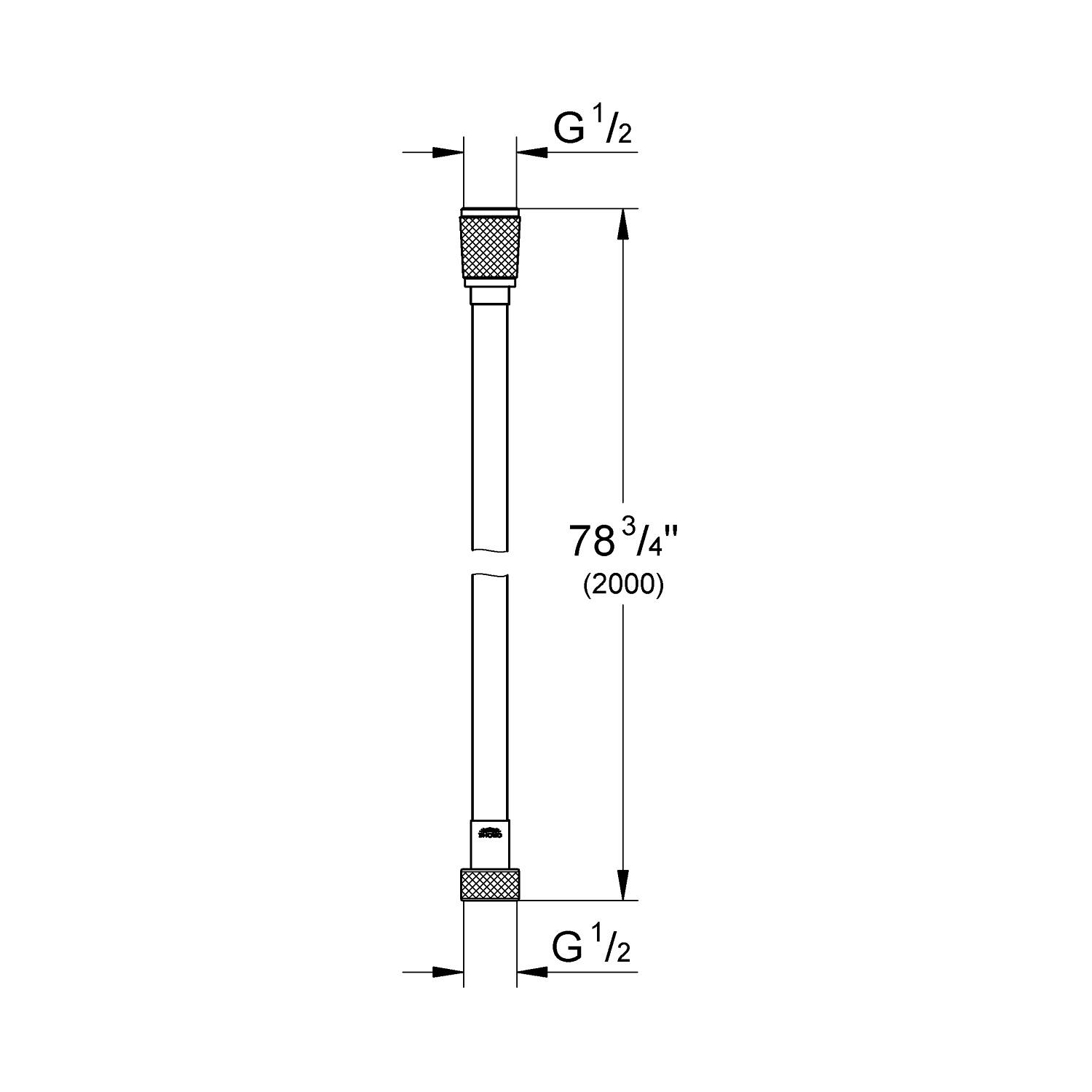 VitalioFlex Silver - Shower Hose 2000mm with TwistStop - Chrome 2