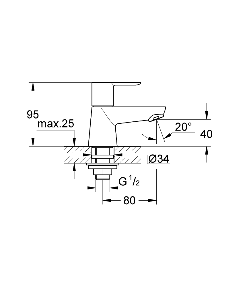 ЧертежGrohe Europlus (33156002)