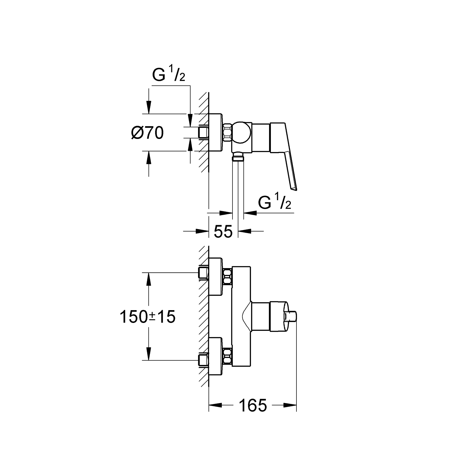 Feel Single-lever shower mixer 1/2" 2