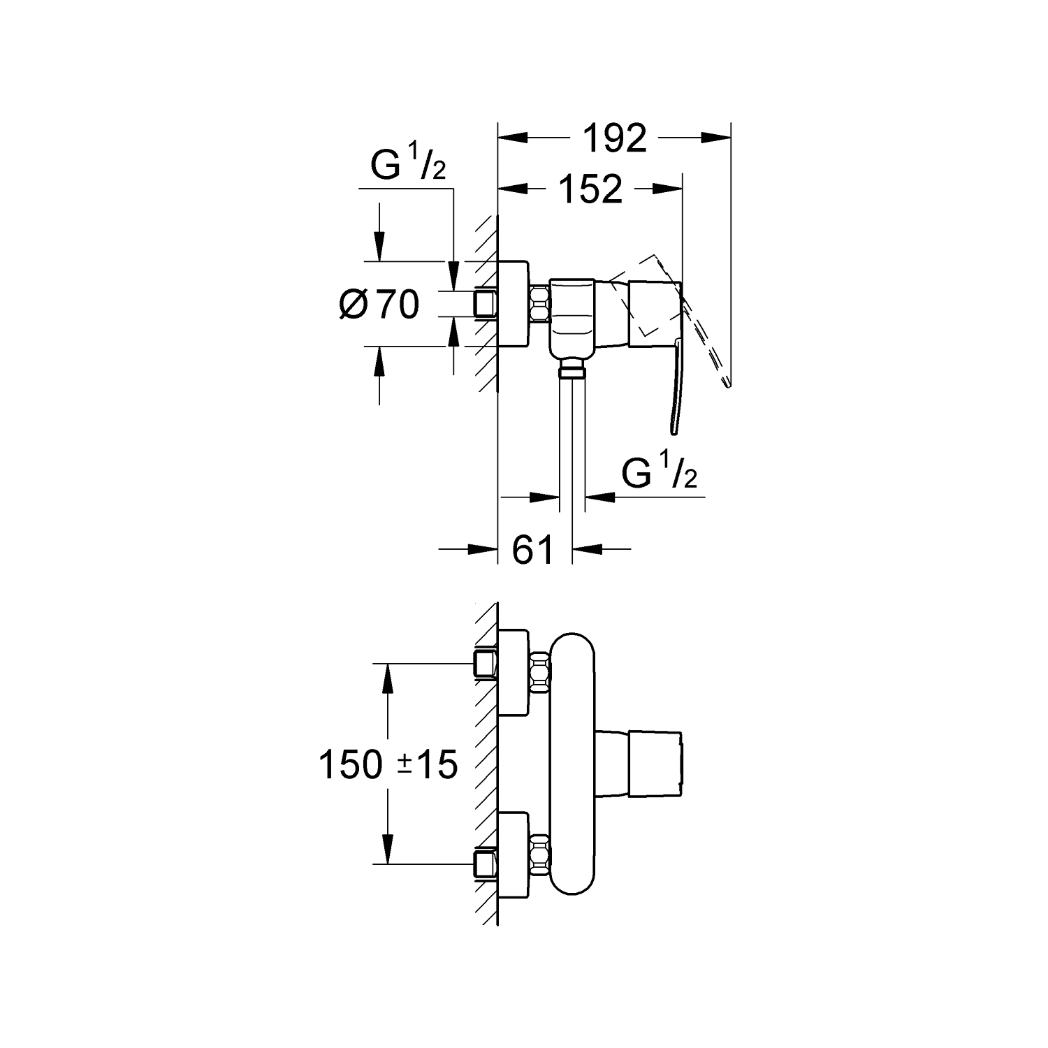 Wave Cosmopolitan Single-lever shower mixer 1/2" 2