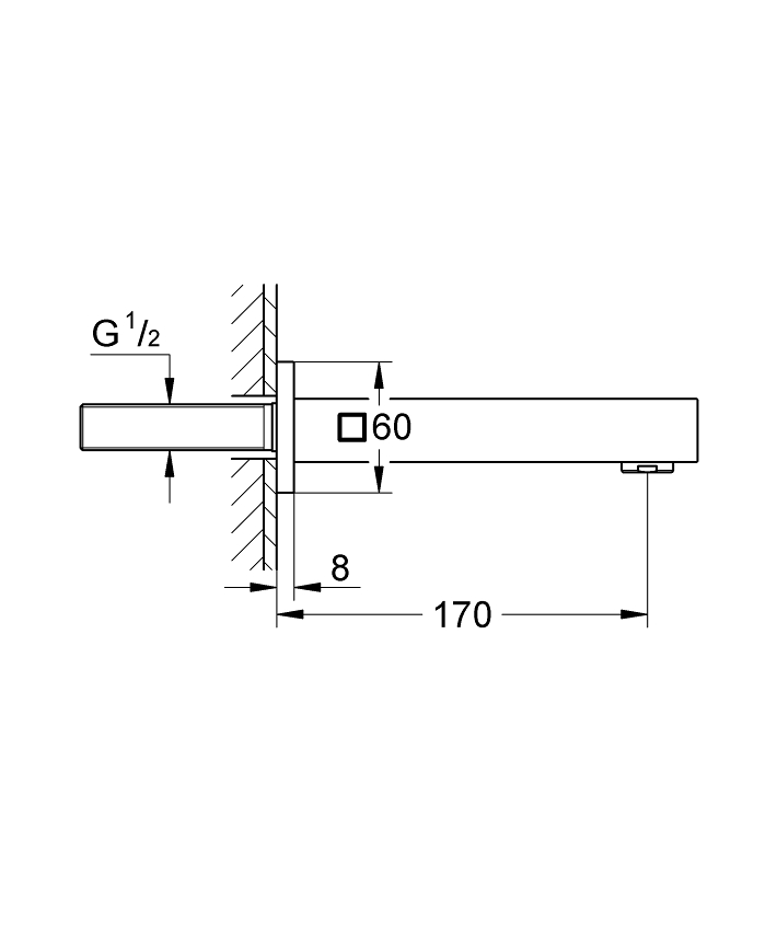 Eurocube Çıkış ucu ölçü ve teknik çizim