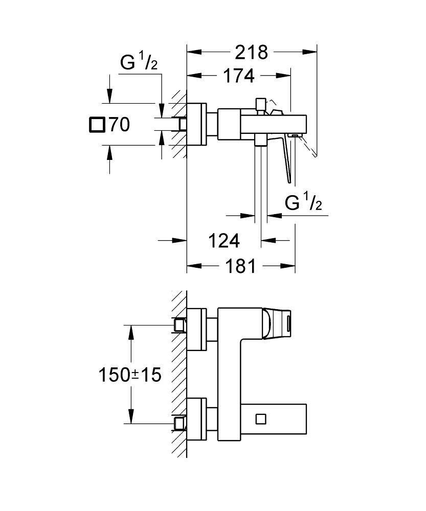ЧертежGrohe Eurocube (23140000)