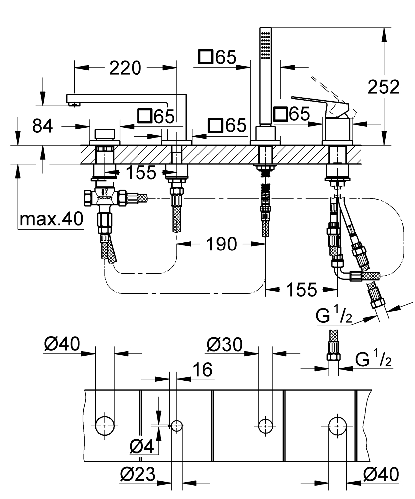 ЧертежGrohe Eurocube (19897000)