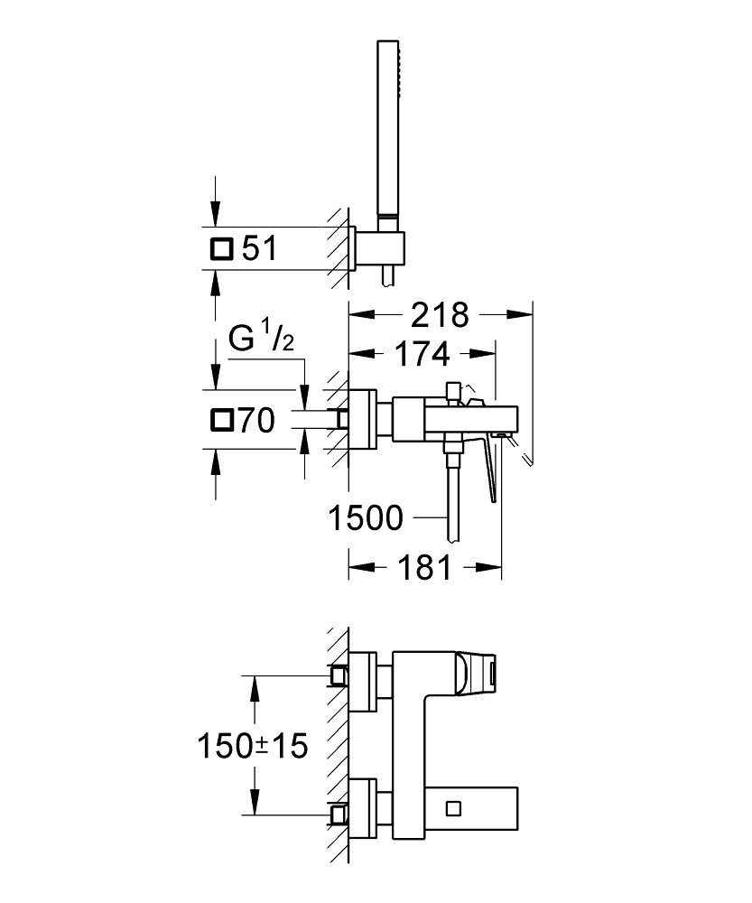 ЧертежGrohe Eurocube (23141000)
