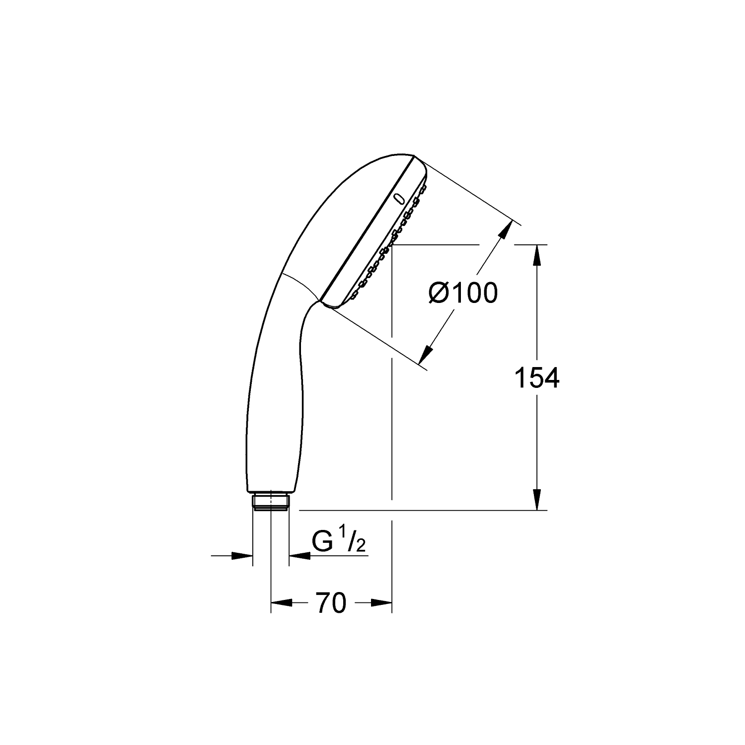 Vitalio Go - Handshower 100mm with 1 Spray Type - Chrome 2