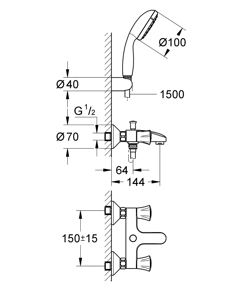 ЧертежGrohe Costa L (25450001)