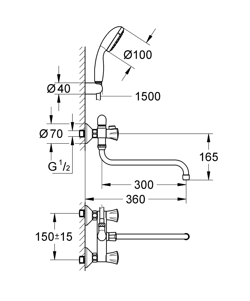 ЧертежGrohe Costa L (26330001)