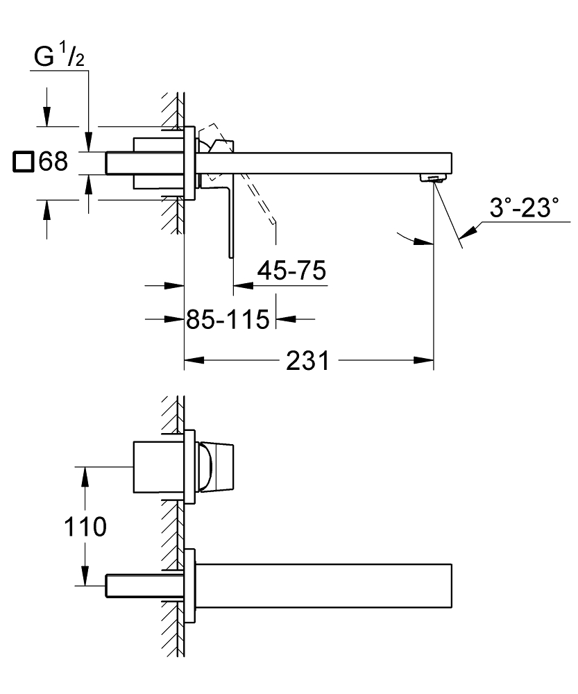 ЧертежGrohe Eurocube (23446000)