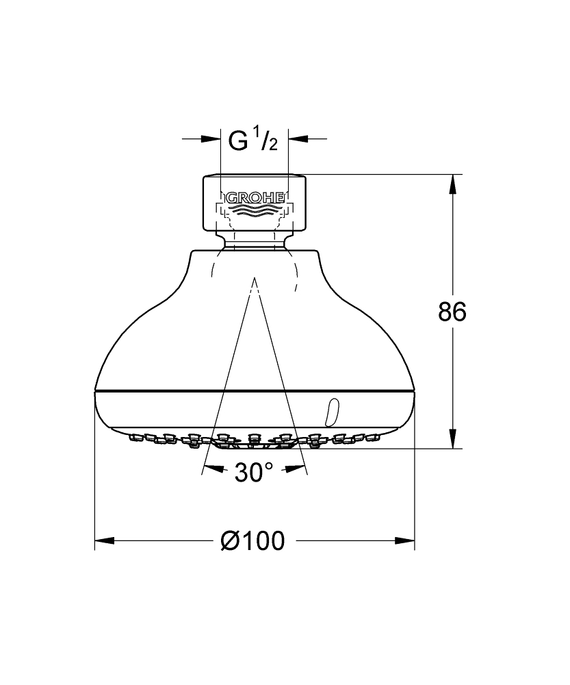 ЧертежGrohe New Tempesta Cosmopolitan 100 (26090000)