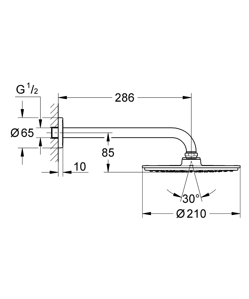 ЧертежGrohe Rainshower Veris 300 (26068000)